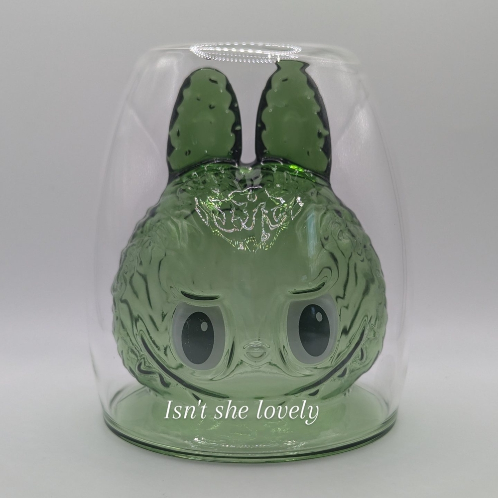 Green Labubu Glass Figurine